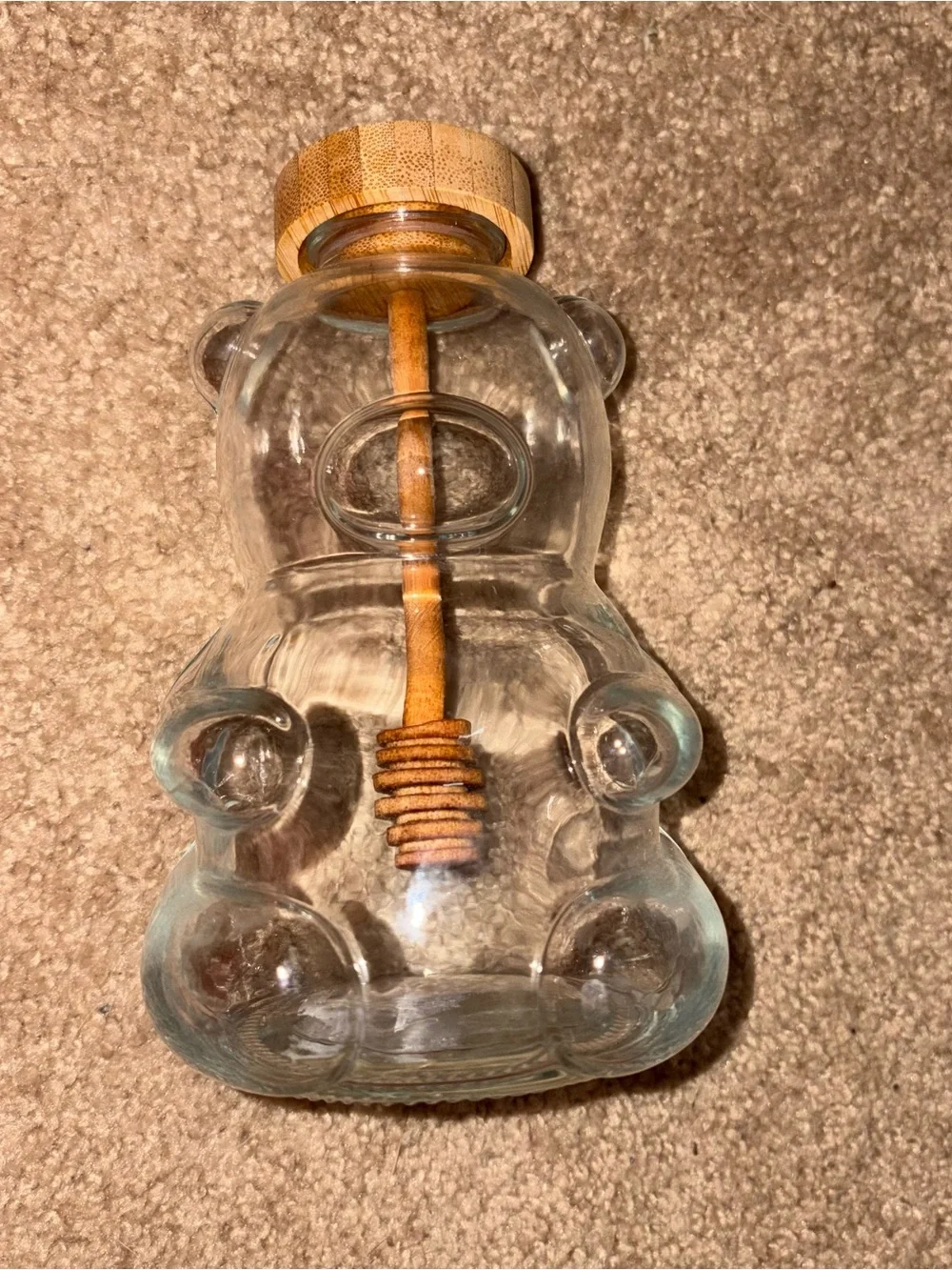 Large glass honey bear